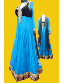 Turquoise Blue Anarkali Suit